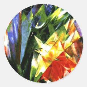 Franz Marc: Birds - Cubism art by Franz Marc Classic Round Sticker