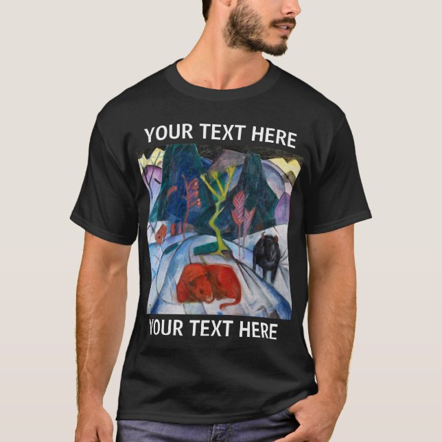Franz Marc Bison in Winter (red bison) T-Shirt (Front)