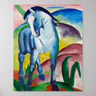 Franz Marc Famous Painting Blue Horse (1911) Poster