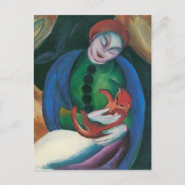 Franz Marc - Girl with a Cat II Postcard (Front)