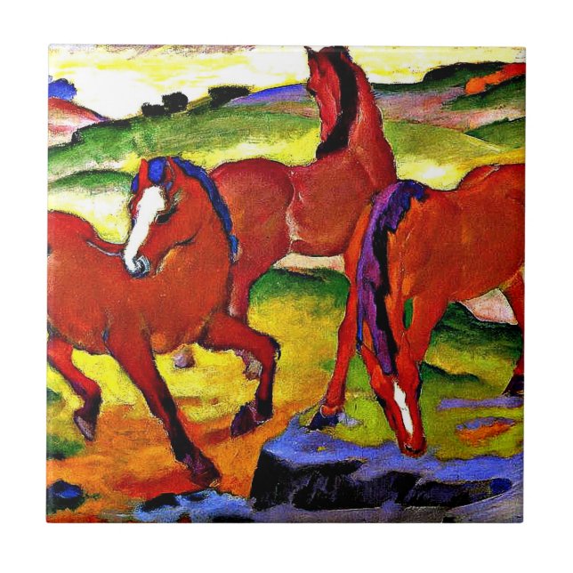 Franz Marc - Grazing Horses IV. 1911 Tile (Front)