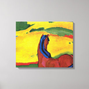 Franz Marc - Horse In A Landscape Painting Canvas Print