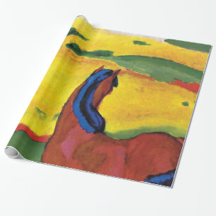 Franz Marc - Horse In A Landscape Painting Wrapping Paper