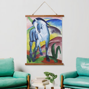 Franz Marc Modern Blue Horse I Expressionist Art Hanging Tapestry