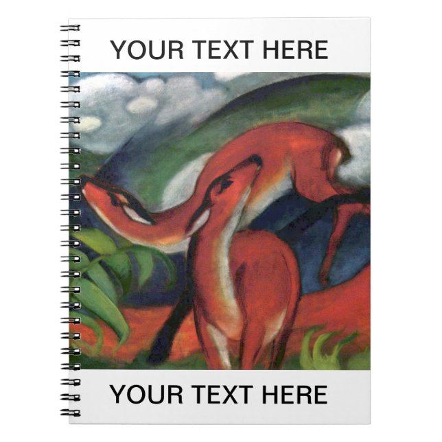 Franz Marc Red Deer Famous Painting Personalised Notebook (Front)