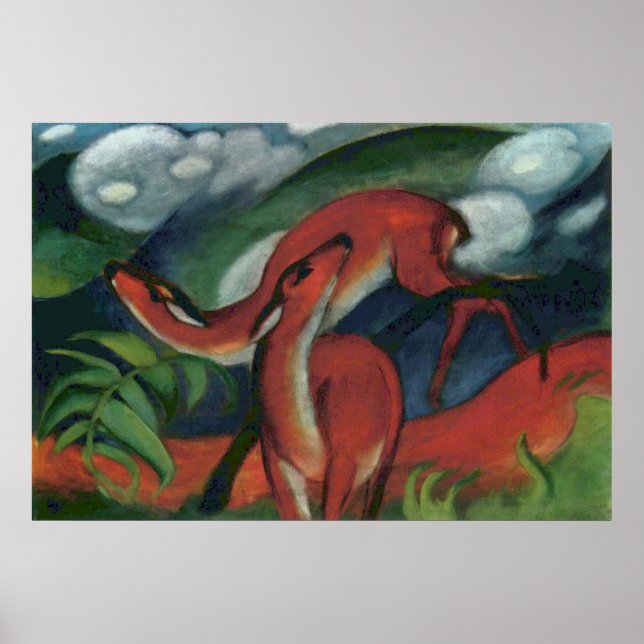 Franz Marc - Red Deer II 1912 Forest Animal fawn Poster (Front)