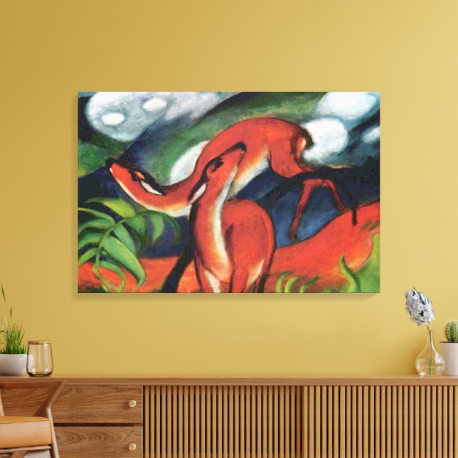 Franz Marc Red Deer II Expressionist Painting Canvas Print (Insitu(LivingRoom))