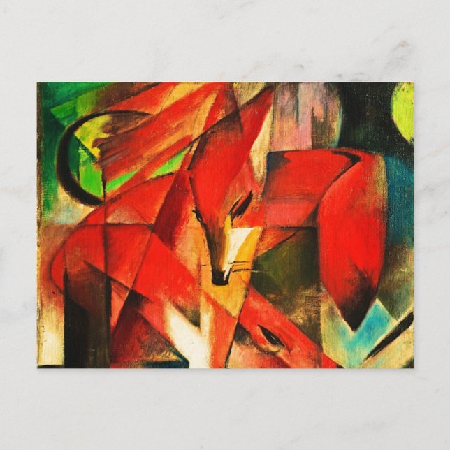 Franz Marc The Foxes Red Fox Modern Art Painting Postcard (Front)