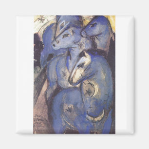 Franz Marc - Tower of Blue Horses 1913 Equestrian Magnet