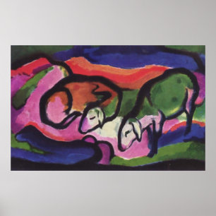 Franz Marc Vintage Poster Series ~ Flock Of Sheep