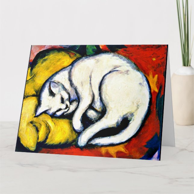 Franz Marc - White Cat. famous painting, Card (Front)