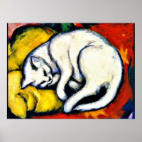 Franz Marc - White Cat. famous painting,