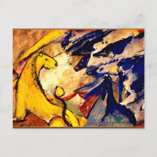 Franz Marc - Yellow Lion, Blue Foxes, Blue Horse Postcard