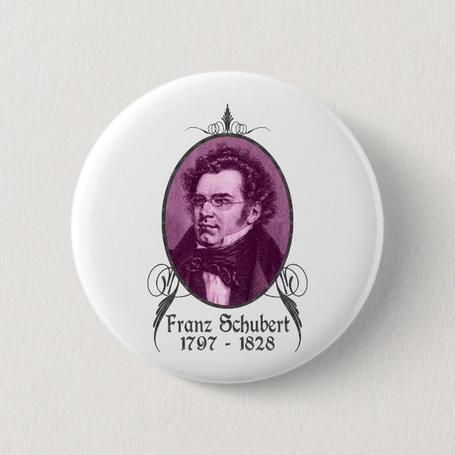 Franz Schubert 6 Cm Round Badge (Front)