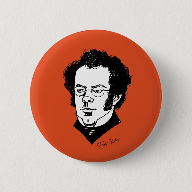 Franz Schubert 6 Cm Round Badge (Front)