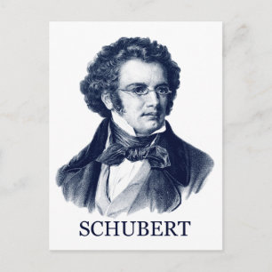 Franz Schubert, blue Postcard