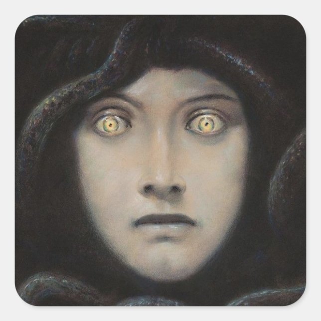 Franz Von Stuck - Head Of Medusa Square Sticker (Front)