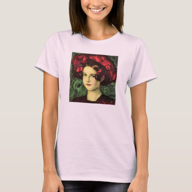 Franz von Stuck - Mary with red hat T-Shirt (Front)