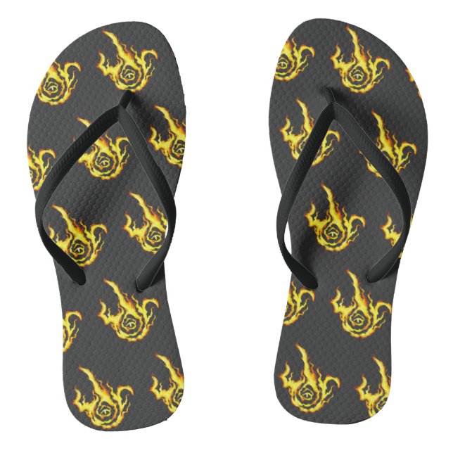 Franzied Flame Fan Art Jandals (Footbed)