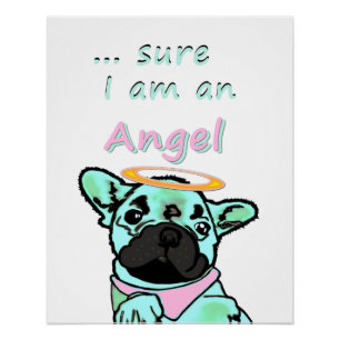 Französische Bulldogge Angel Poster
