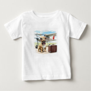französische Bulldogge auf Reisen Baby T-Shirt
