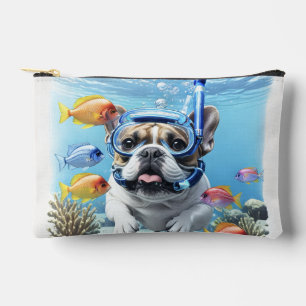 Französische Bulldogge beim Schnorcheln Accessory Pouch