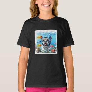 Französische Bulldogge beim Schnorcheln T-Shirt