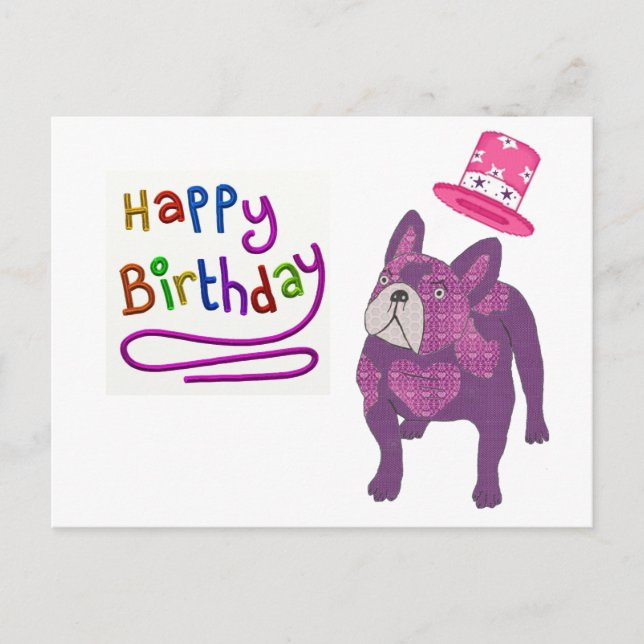 Französische Bulldogge Birthday French Bulldog Postcard (Front)