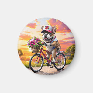 Französische Bulldogge Fahrrad French Bulldog Magnet