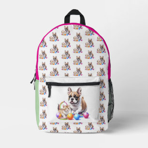 Französische Bulldogge French Bulldog mit Katze Printed Backpack