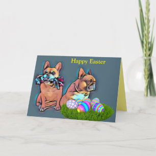 Französische Bulldogge Grußkarte Ostern Holiday Card