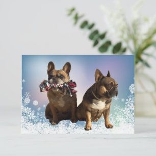 französische Bulldogge Grusskarte Weihnachten Thank You Card