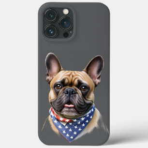 französische Bulldogge Halstuch Amerika  iPhone 13 Pro Max Case