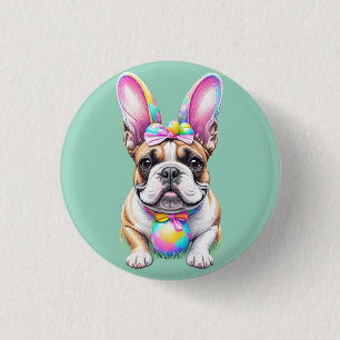 Französische Bulldogge Happy Easter French Bulldog 3 Cm Round Badge