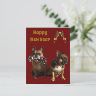  französische Bulldogge Happy New Year  Invitation