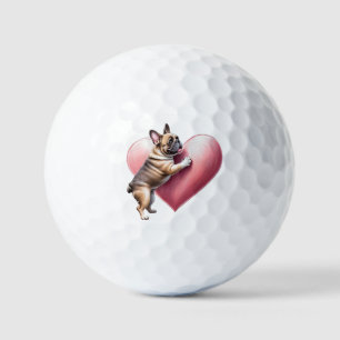 Französische Bulldogge I love you Golf Balls