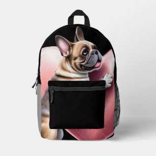 Französische Bulldogge I love you Printed Backpack