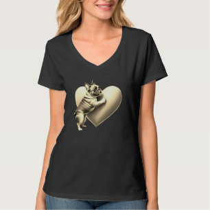 Französische Bulldogge I love you T-Shirt