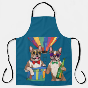französische Bulldogge im Heißluftballon Apron