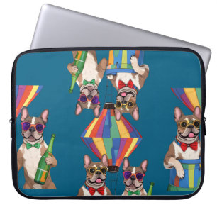 französische Bulldogge im Heißluftballon  Laptop Sleeve