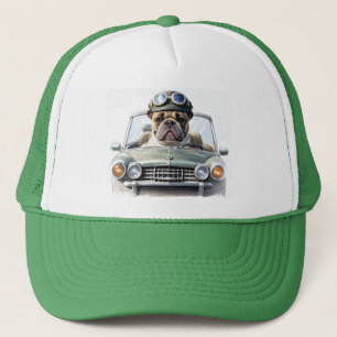 Französische Bulldogge im Oldtimer  Trucker Hat