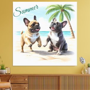 französische Bulldogge im Sommer  Canvas Print