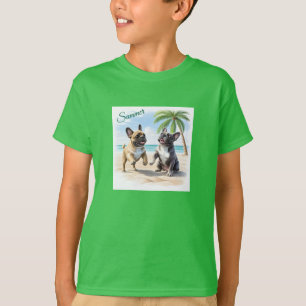 französische Bulldogge im Sommer T-Shirt