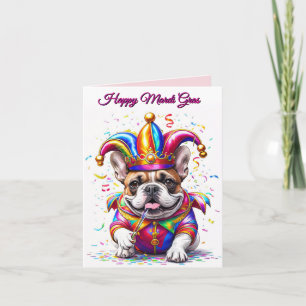 Französische Bulldogge Karneval French Bulldog Card