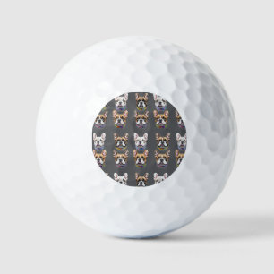 Französische Bulldogge Kopf French Bulldog  Golf Balls