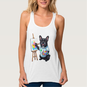 Französische Bulldogge Künstler French Bulldog Singlet