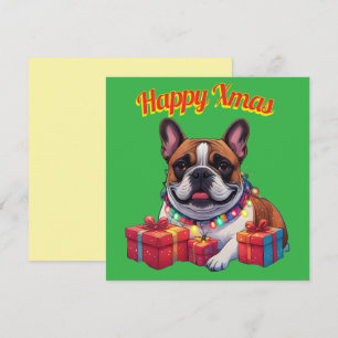 Französische Bulldogge Lichterkette Weihnachten
