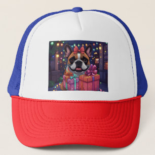 Französische Bulldogge Lichterkette Weihnachten Trucker Hat