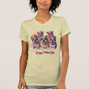 Französische Bulldogge Mardi Gras French Bulldog T-Shirt