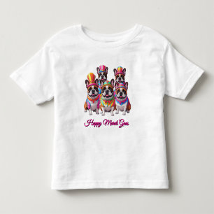 Französische Bulldogge Mardi Gras French Bulldog Toddler T-Shirt